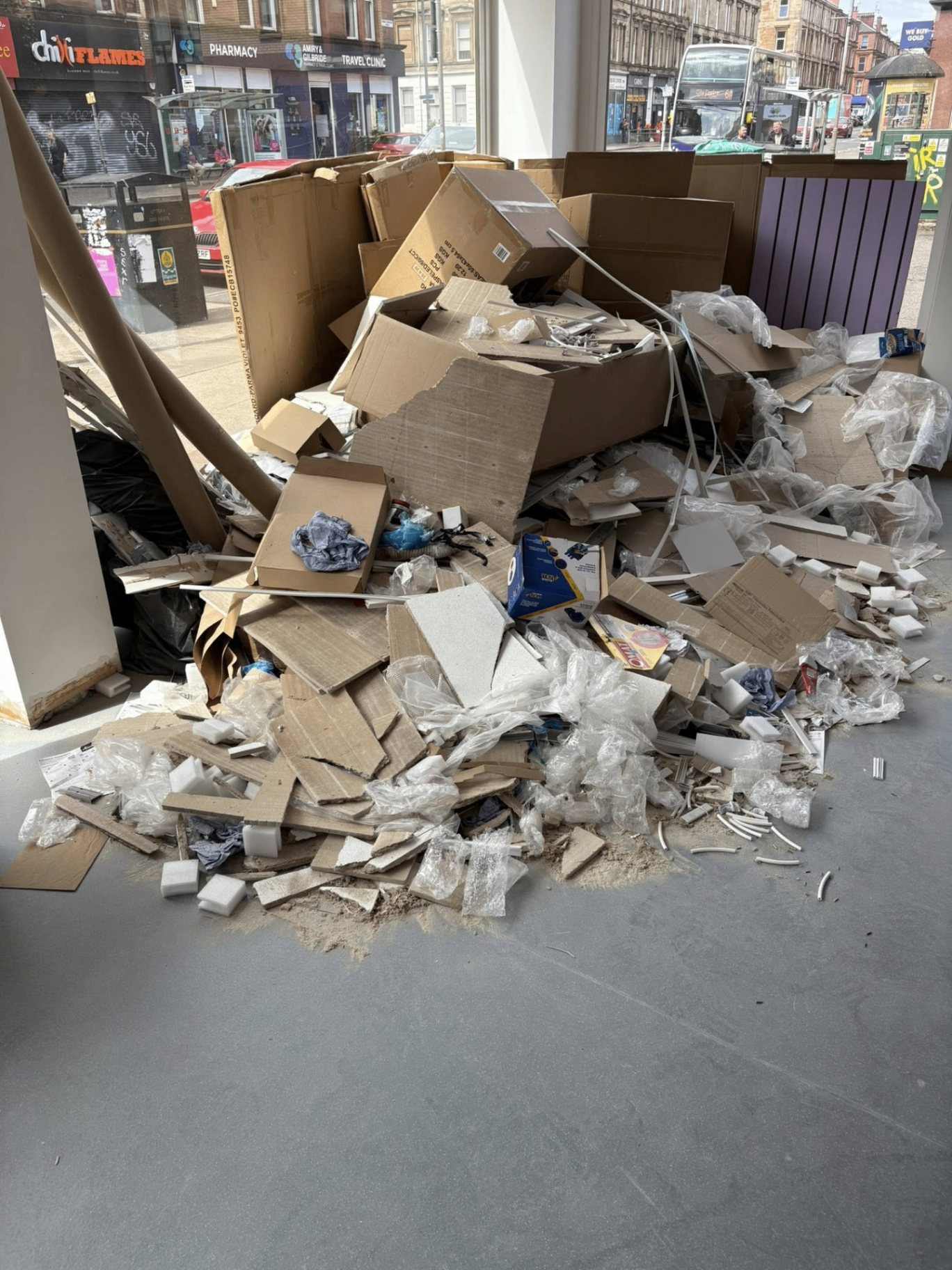 Before rubbish removal - Commercial Space Clearance in Glasgow by JM Rubbish Removal