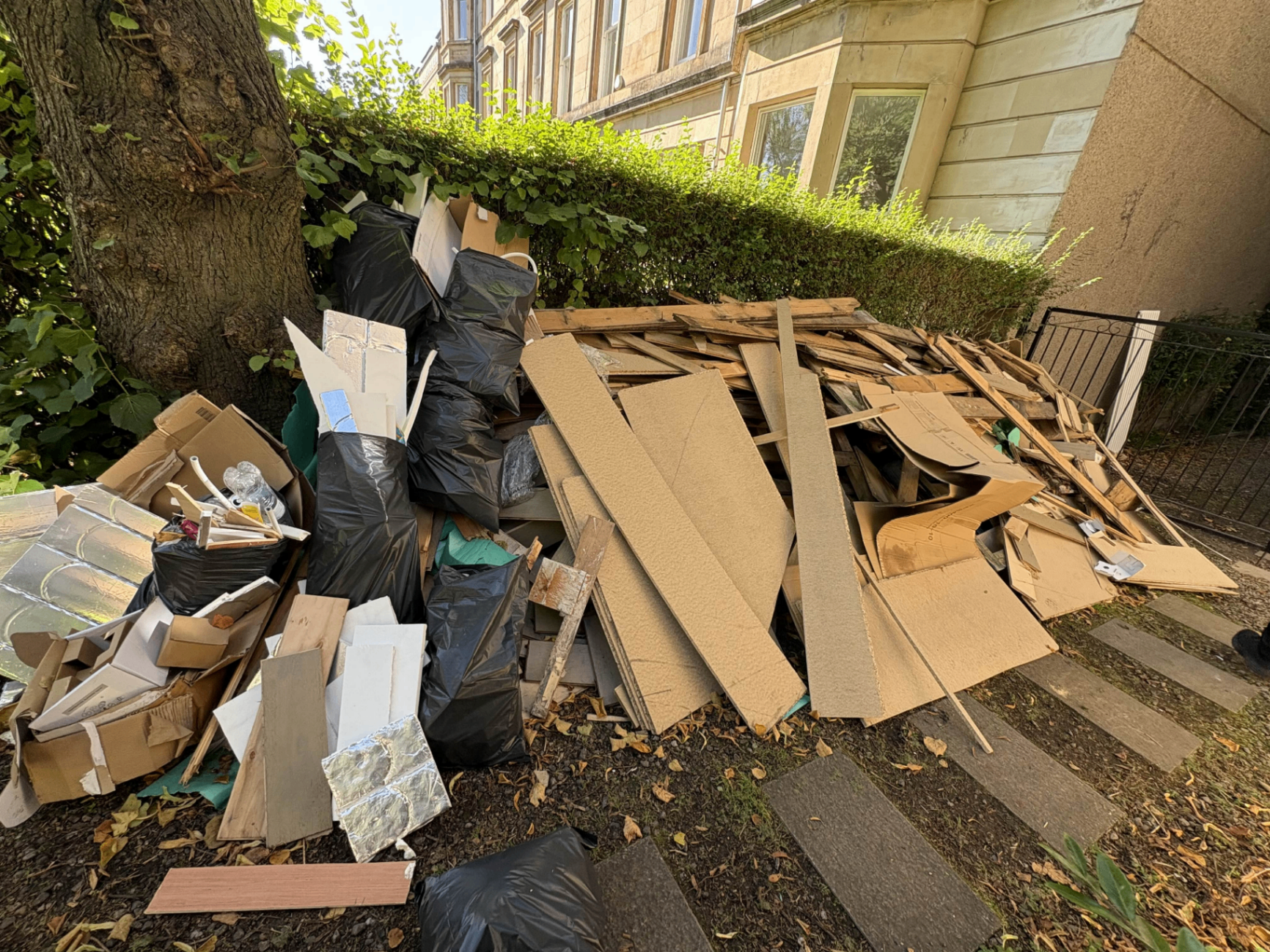 Before rubbish removal - Garden Debris Clearance in Glasgow by JM Rubbish Removal