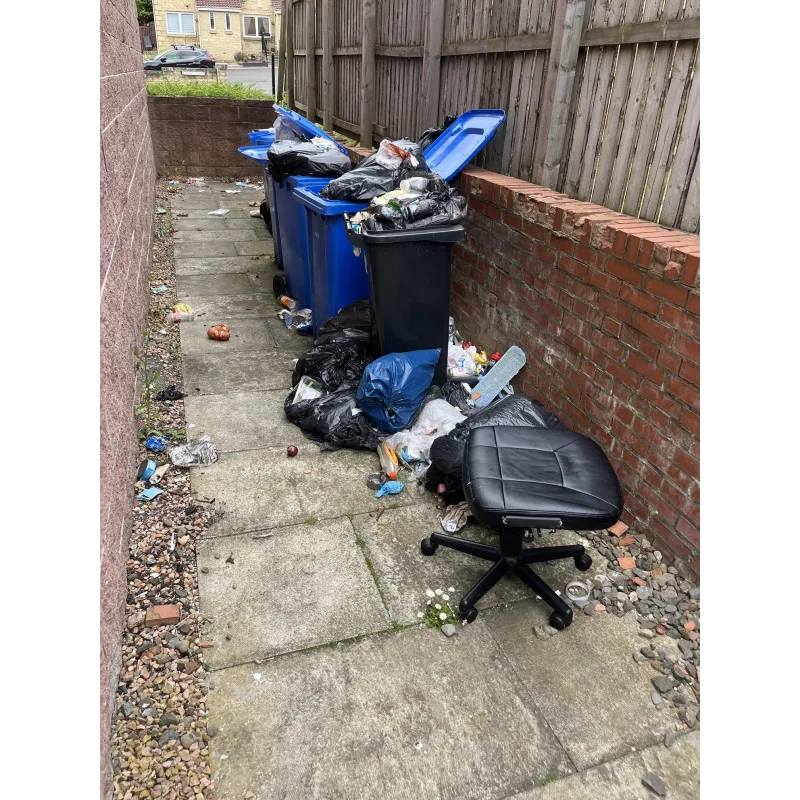 Before rubbish removal - Bin Area Clearance in Glasgow by JM Rubbish Removal
